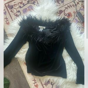 Vintage Jackie Jon ostrich feather top